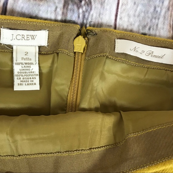 J. Crew mustard yellow number 2 pencil skirt - Picture 3 of 4
